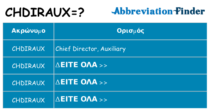 Τι σημαίνει chdiraux ηρεμήσει
