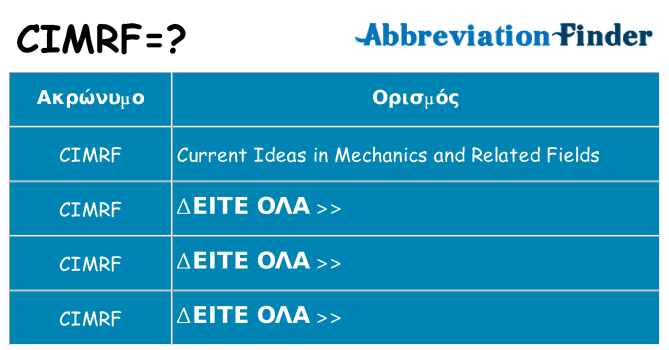 Τι σημαίνει cimrf ηρεμήσει