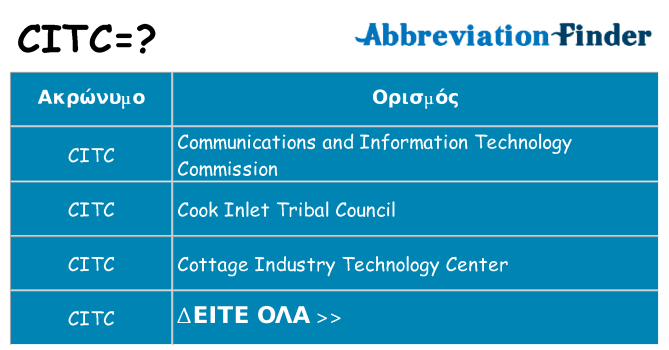Τι σημαίνει citc ηρεμήσει