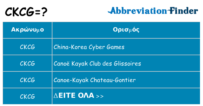 Τι σημαίνει ckcg ηρεμήσει