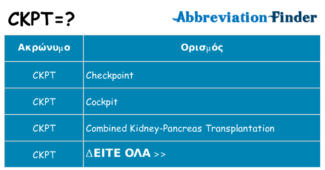 Τι σημαίνει ckpt ηρεμήσει