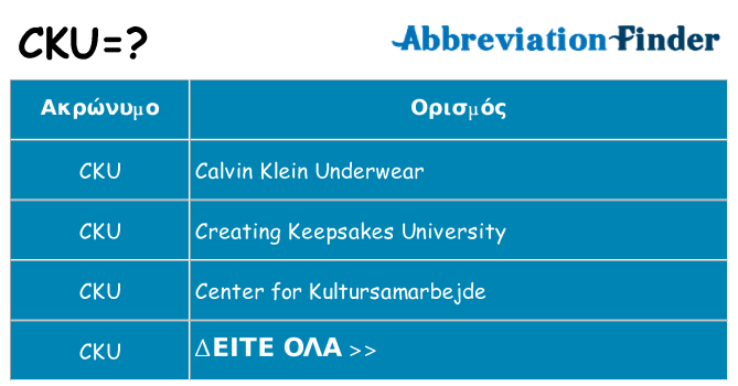 Τι σημαίνει cku ηρεμήσει