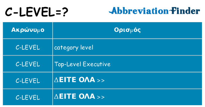 Τι σημαίνει c-level ηρεμήσει