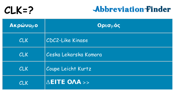 Τι σημαίνει clk ηρεμήσει