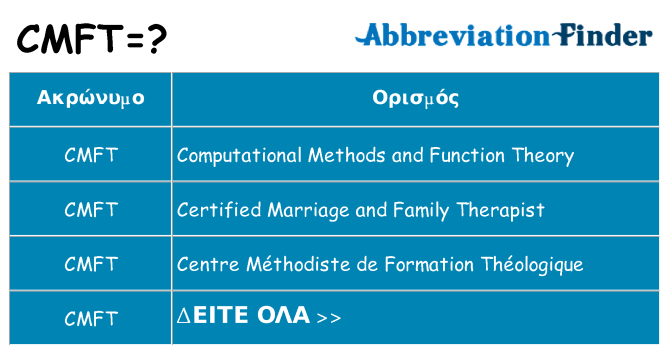 Τι σημαίνει cmft ηρεμήσει