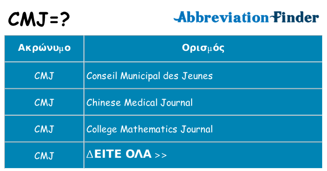Τι σημαίνει cmj ηρεμήσει