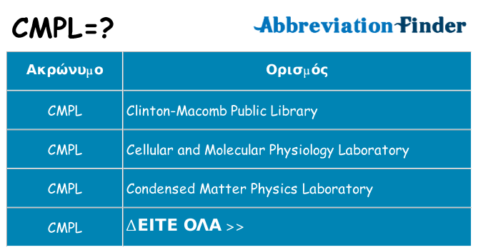 Τι σημαίνει cmpl ηρεμήσει