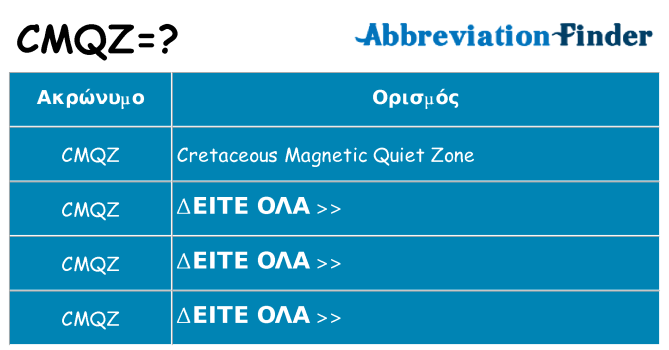 Τι σημαίνει cmqz ηρεμήσει