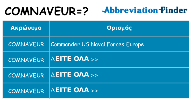 Τι σημαίνει comnaveur ηρεμήσει