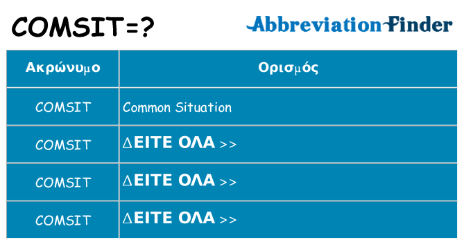 Τι σημαίνει comsit ηρεμήσει