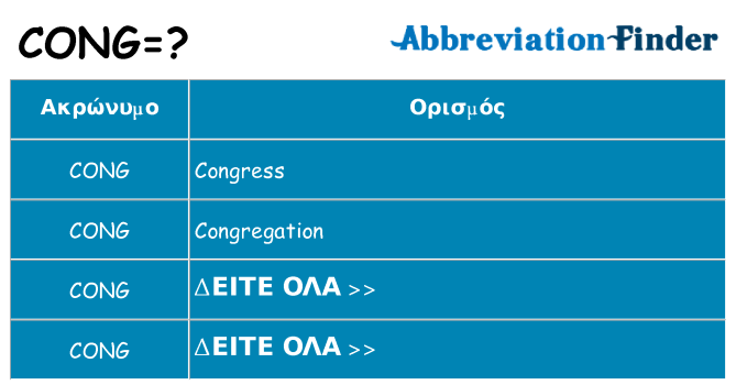 Τι σημαίνει cong ηρεμήσει