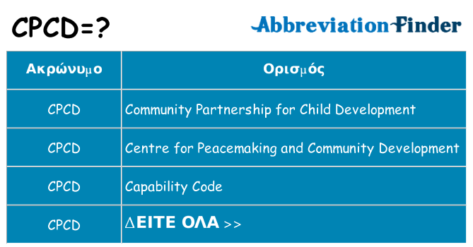 Τι σημαίνει cpcd ηρεμήσει