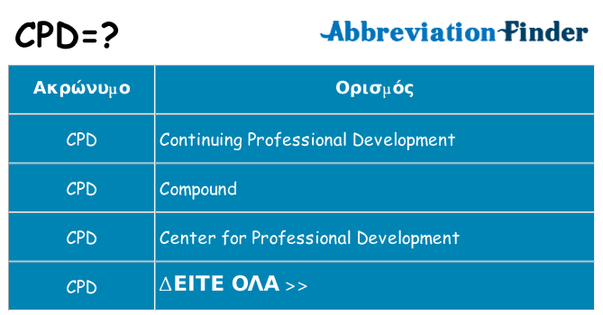 Τι σημαίνει cpd ηρεμήσει