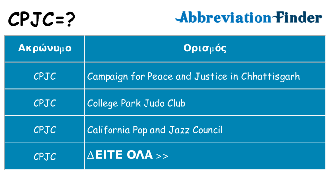 Τι σημαίνει cpjc ηρεμήσει