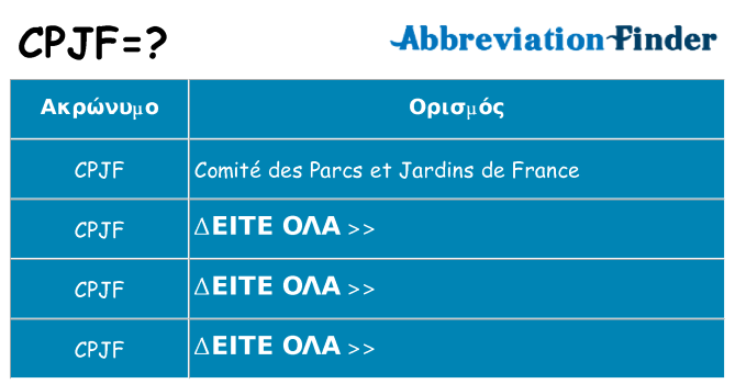 Τι σημαίνει cpjf ηρεμήσει