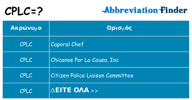 Τι σημαίνει cplc ηρεμήσει