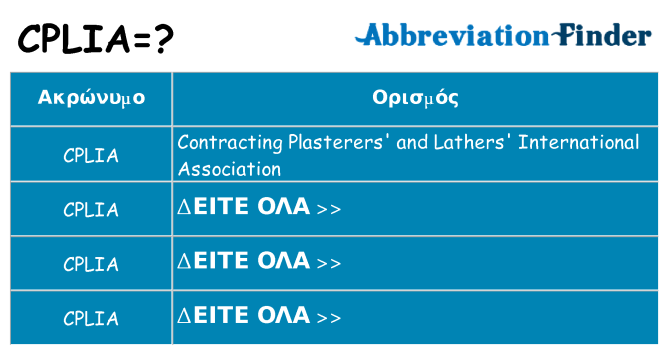 Τι σημαίνει cplia ηρεμήσει