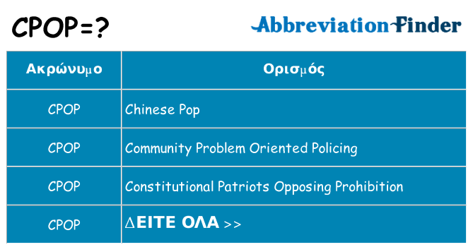 Τι σημαίνει cpop ηρεμήσει