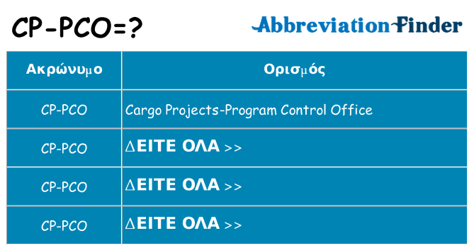 Τι σημαίνει cp-pco ηρεμήσει