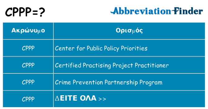 Τι σημαίνει cppp ηρεμήσει