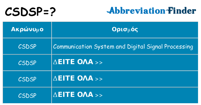 Τι σημαίνει csdsp ηρεμήσει