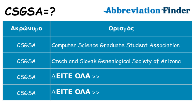 Τι σημαίνει csgsa ηρεμήσει