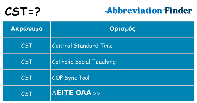 Τι σημαίνει cst ηρεμήσει