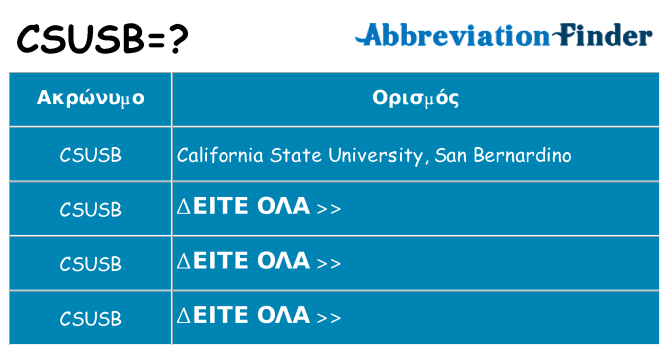 Τι σημαίνει csusb ηρεμήσει