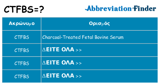 Τι σημαίνει ctfbs ηρεμήσει