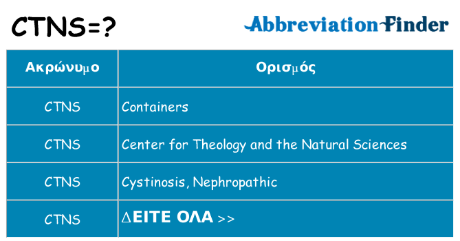 Τι σημαίνει ctns ηρεμήσει
