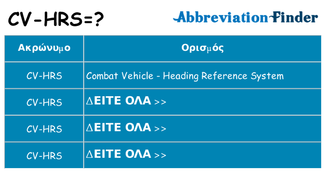 Τι σημαίνει cv-hrs ηρεμήσει