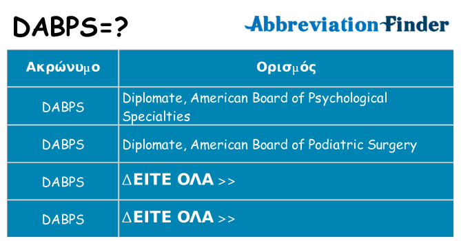 Τι σημαίνει dabps ηρεμήσει