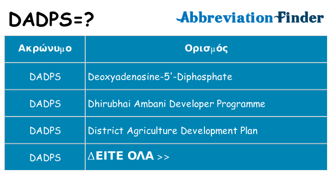 Τι σημαίνει dadps ηρεμήσει