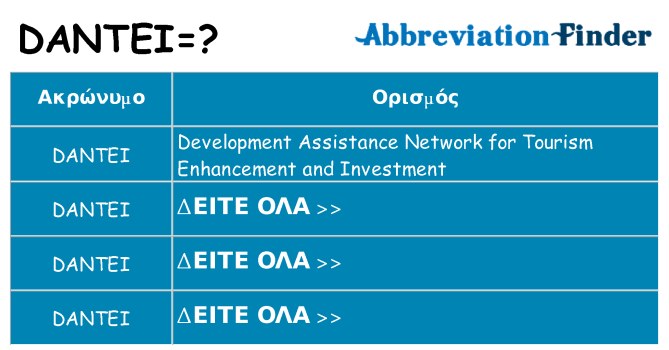 Τι σημαίνει dantei ηρεμήσει