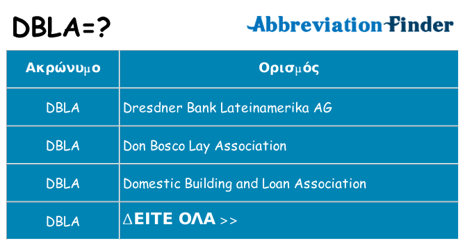 Τι σημαίνει dbla ηρεμήσει