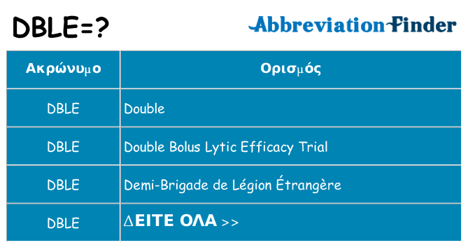 Τι σημαίνει dble ηρεμήσει