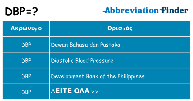 Τι σημαίνει dbp ηρεμήσει