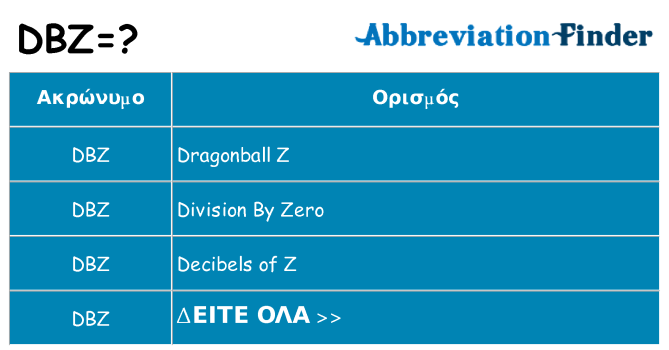 Τι σημαίνει dbz ηρεμήσει