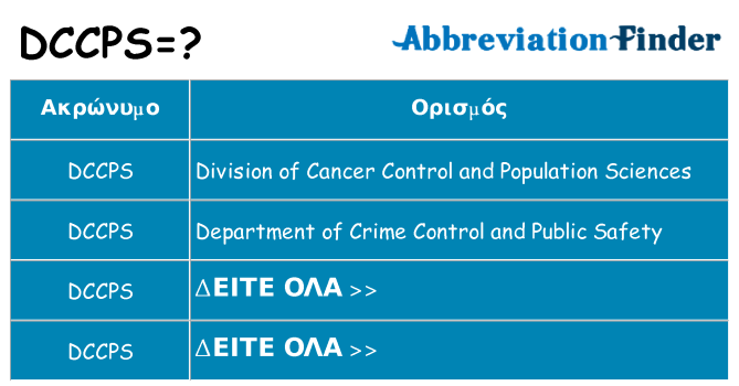 Τι σημαίνει dccps ηρεμήσει