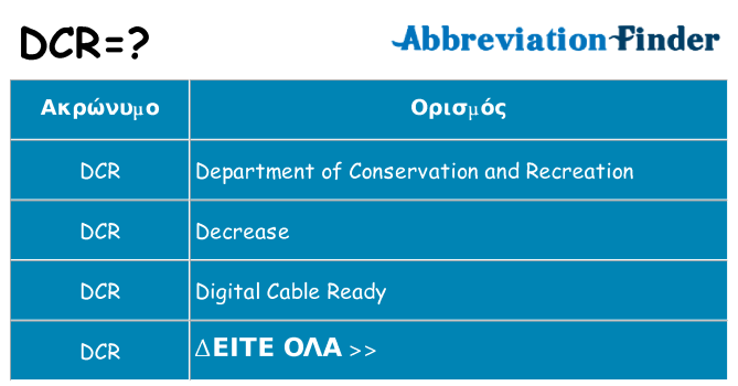 Τι σημαίνει dcr ηρεμήσει