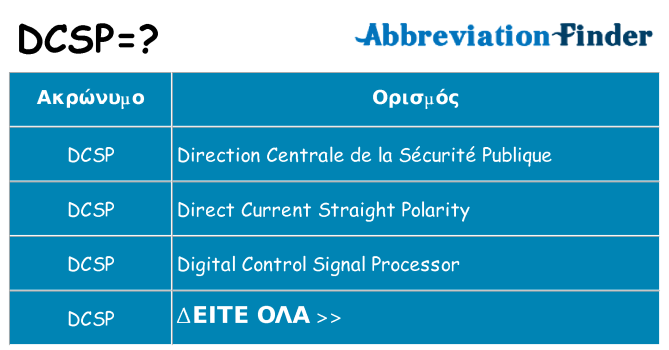 Τι σημαίνει dcsp ηρεμήσει