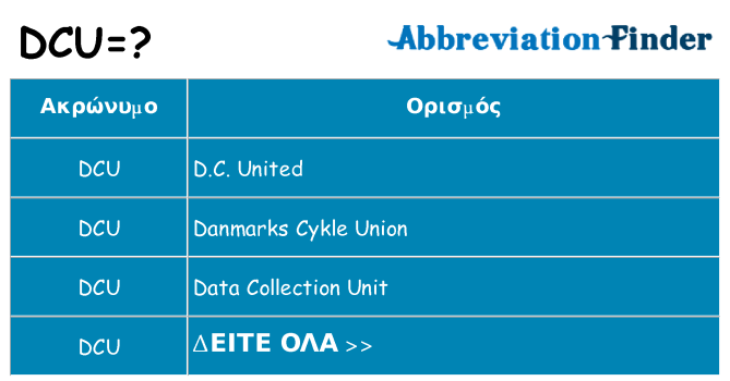 Τι σημαίνει dcu ηρεμήσει