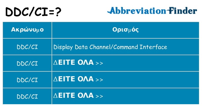 Τι σημαίνει ddcci ηρεμήσει