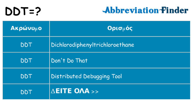 Τι σημαίνει ddt ηρεμήσει