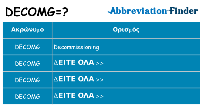 Τι σημαίνει decomg ηρεμήσει