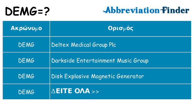 Τι σημαίνει demg ηρεμήσει