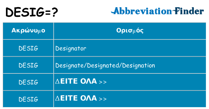 Τι σημαίνει desig ηρεμήσει