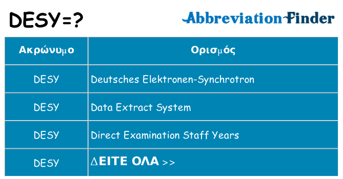 Τι σημαίνει desy ηρεμήσει