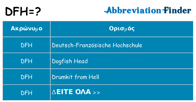 Τι σημαίνει dfh ηρεμήσει