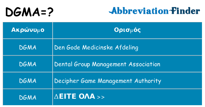Τι σημαίνει dgma ηρεμήσει